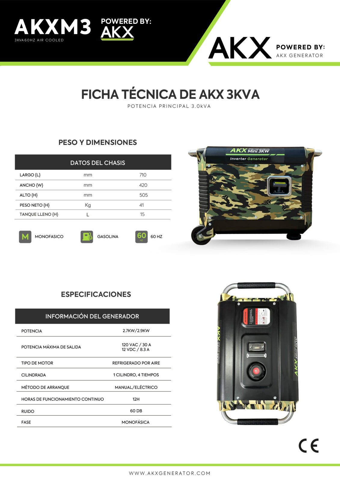FICHA TECNICA-3 KVA AKX -Energía Central