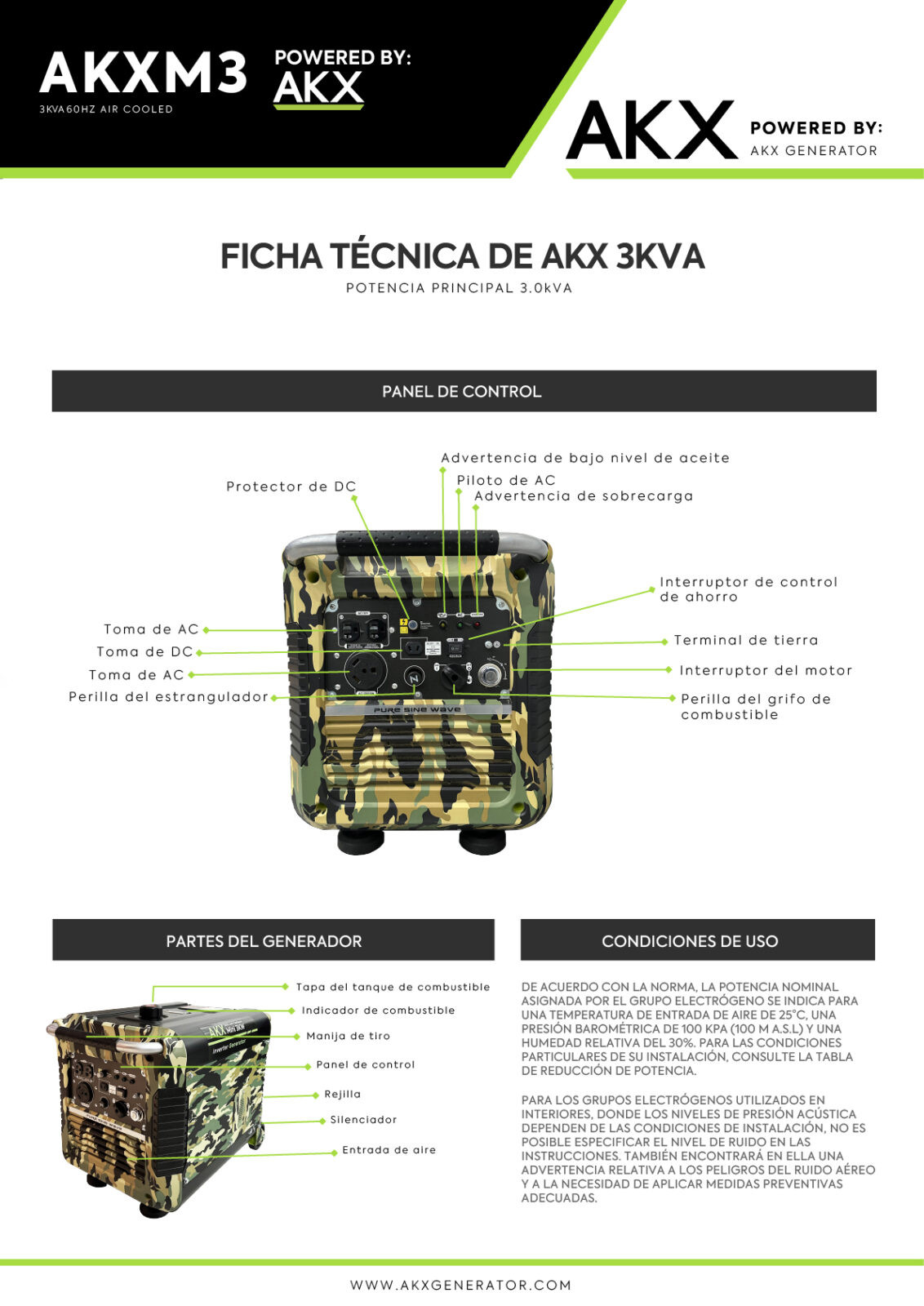 FICHA TECNICA-3 KVA AKX -Energía Central