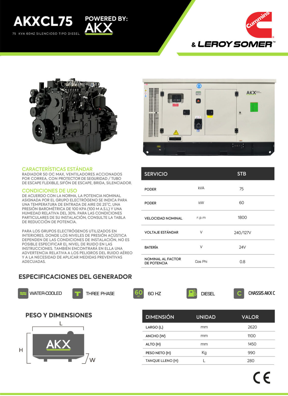 Ficha tecnica-75 KVA CUMMINS-Energía Central