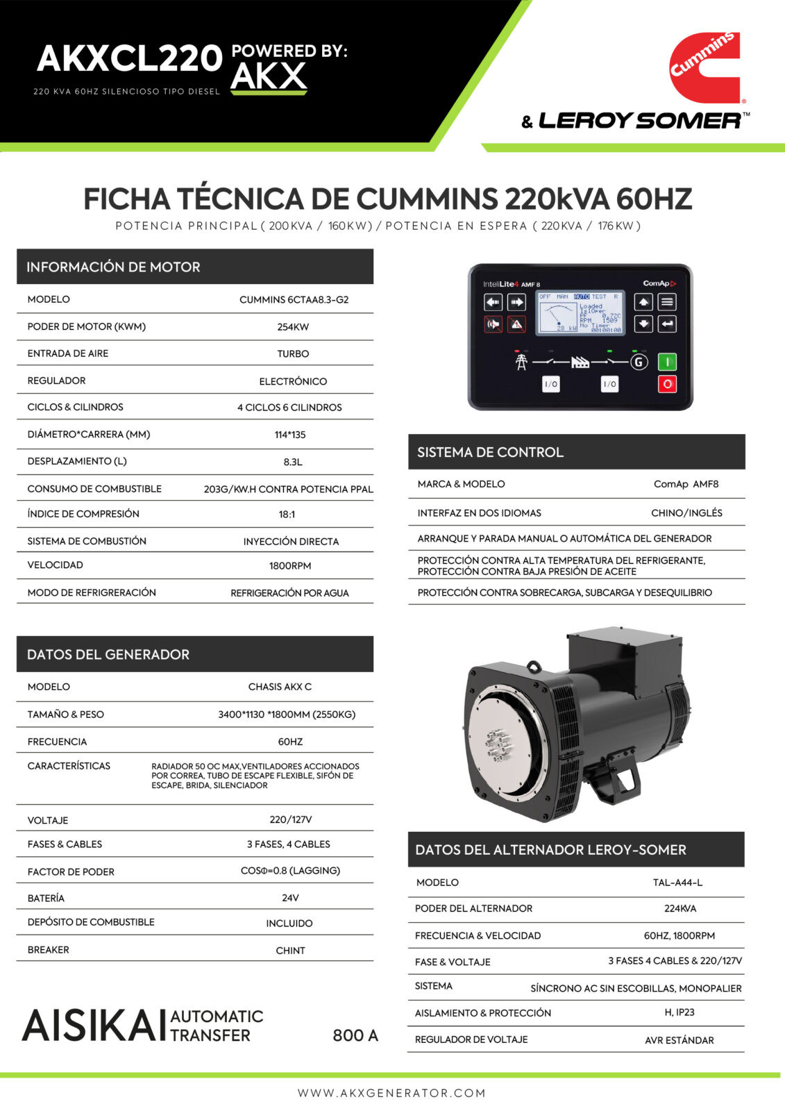 220 KVA CUMMINS 1