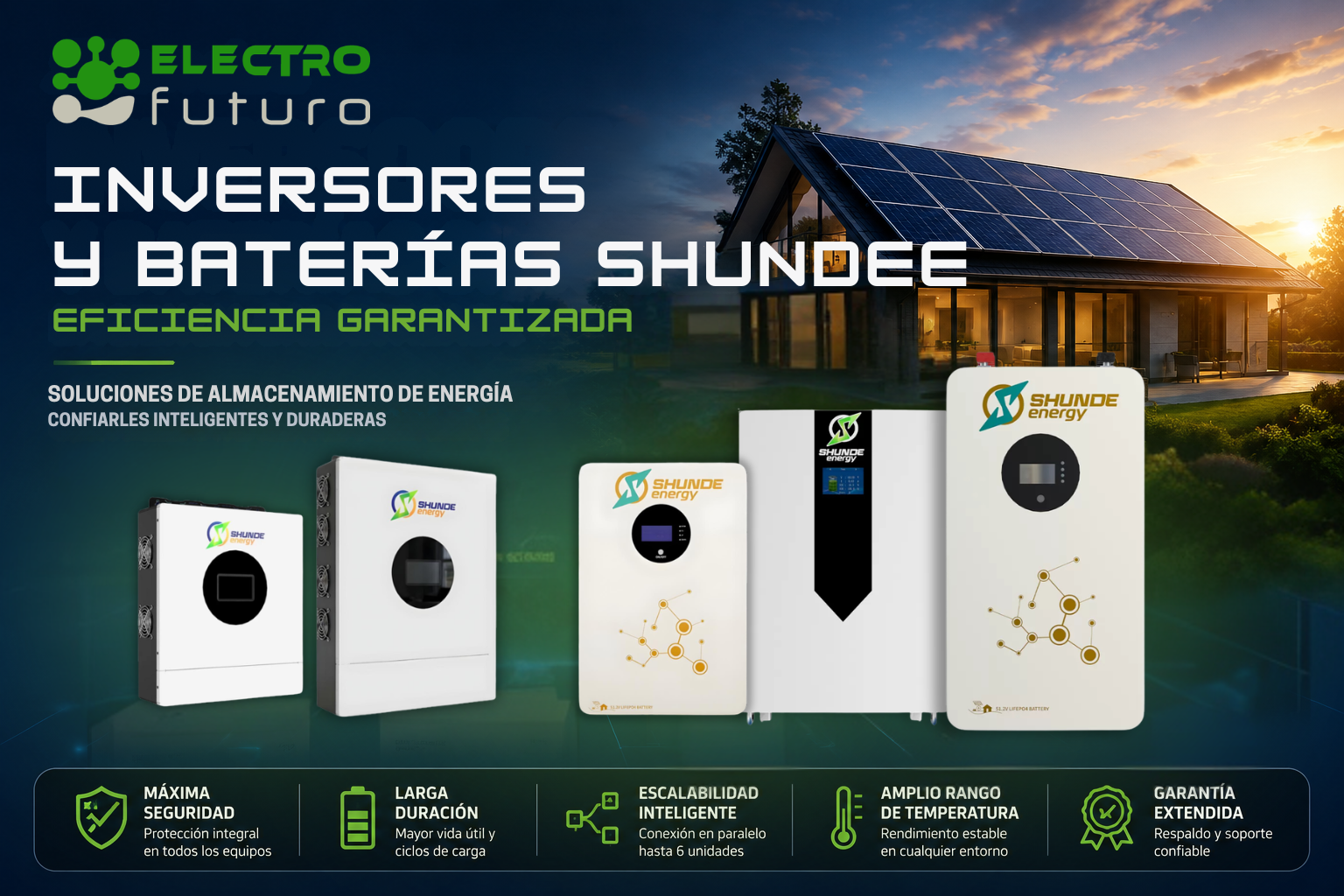 INVERSORES Y BATERÍAS SHUNDEE _ELECTROFUTURO